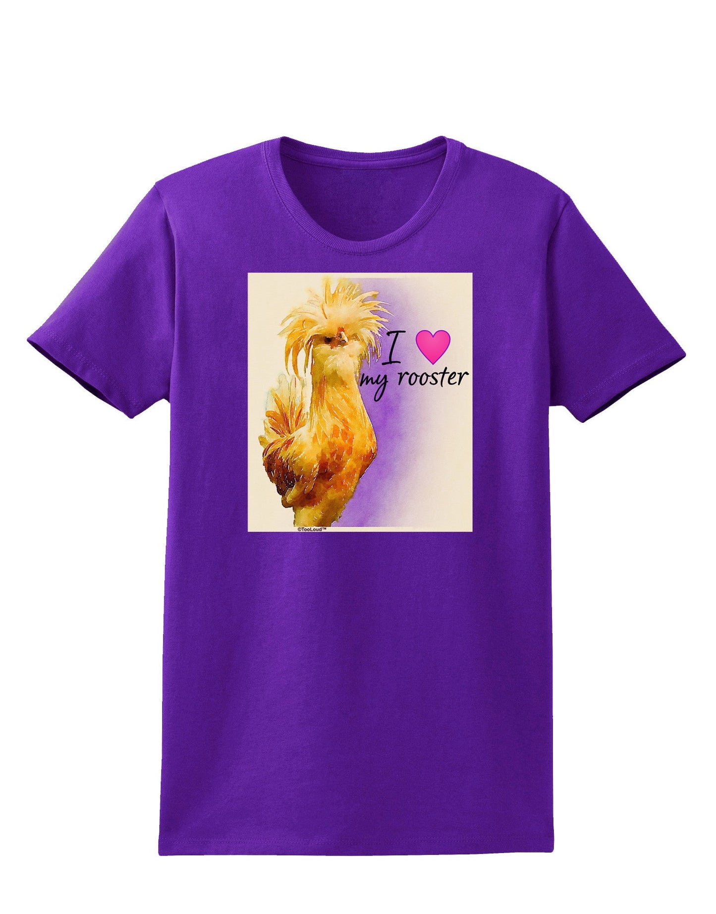 I Heart My Rooster Womens Dark T-Shirt-Wall Clock-TooLoud-Purple-X-Small-Davson Sales