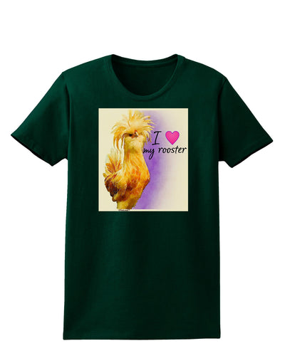 I Heart My Rooster Womens Dark T-Shirt-Wall Clock-TooLoud-Forest-Green-Small-Davson Sales
