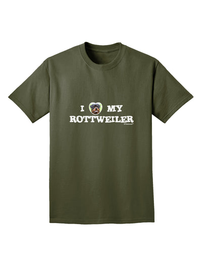 I Heart My Rottweiler Adult Dark T-Shirt by TooLoud-Mens T-Shirt-TooLoud-Military-Green-Small-Davson Sales