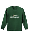 I Heart My Rottweiler Adult Long Sleeve Dark T-Shirt by TooLoud-TooLoud-Dark-Green-Small-Davson Sales