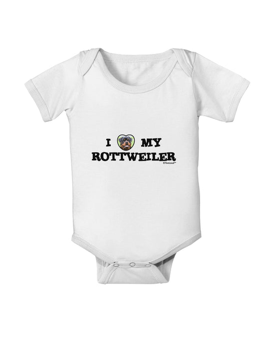 I Heart My Rottweiler Baby Romper Bodysuit by TooLoud-Baby Romper-TooLoud-White-06-Months-Davson Sales