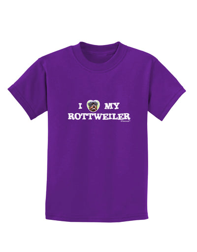 I Heart My Rottweiler Childrens Dark T-Shirt by TooLoud-Childrens T-Shirt-TooLoud-Purple-X-Small-Davson Sales