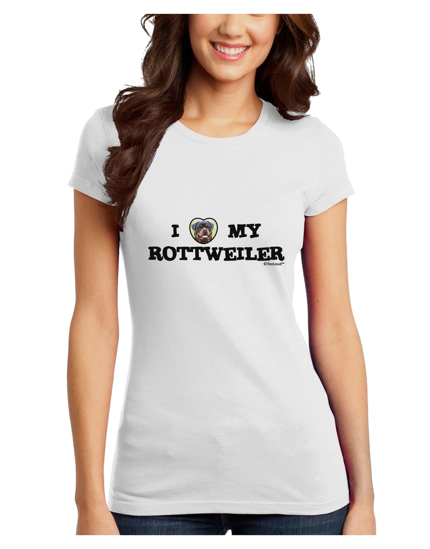 I Heart My Rottweiler Juniors T-Shirt by TooLoud-Womens Juniors T-Shirt-TooLoud-White-Juniors Fitted X-Small-Davson Sales