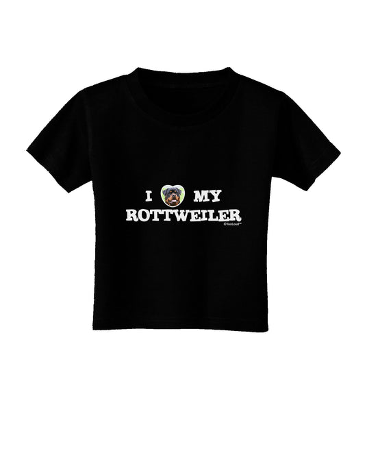 I Heart My Rottweiler Toddler T-Shirt Dark by TooLoud-Toddler T-Shirt-TooLoud-Black-2T-Davson Sales