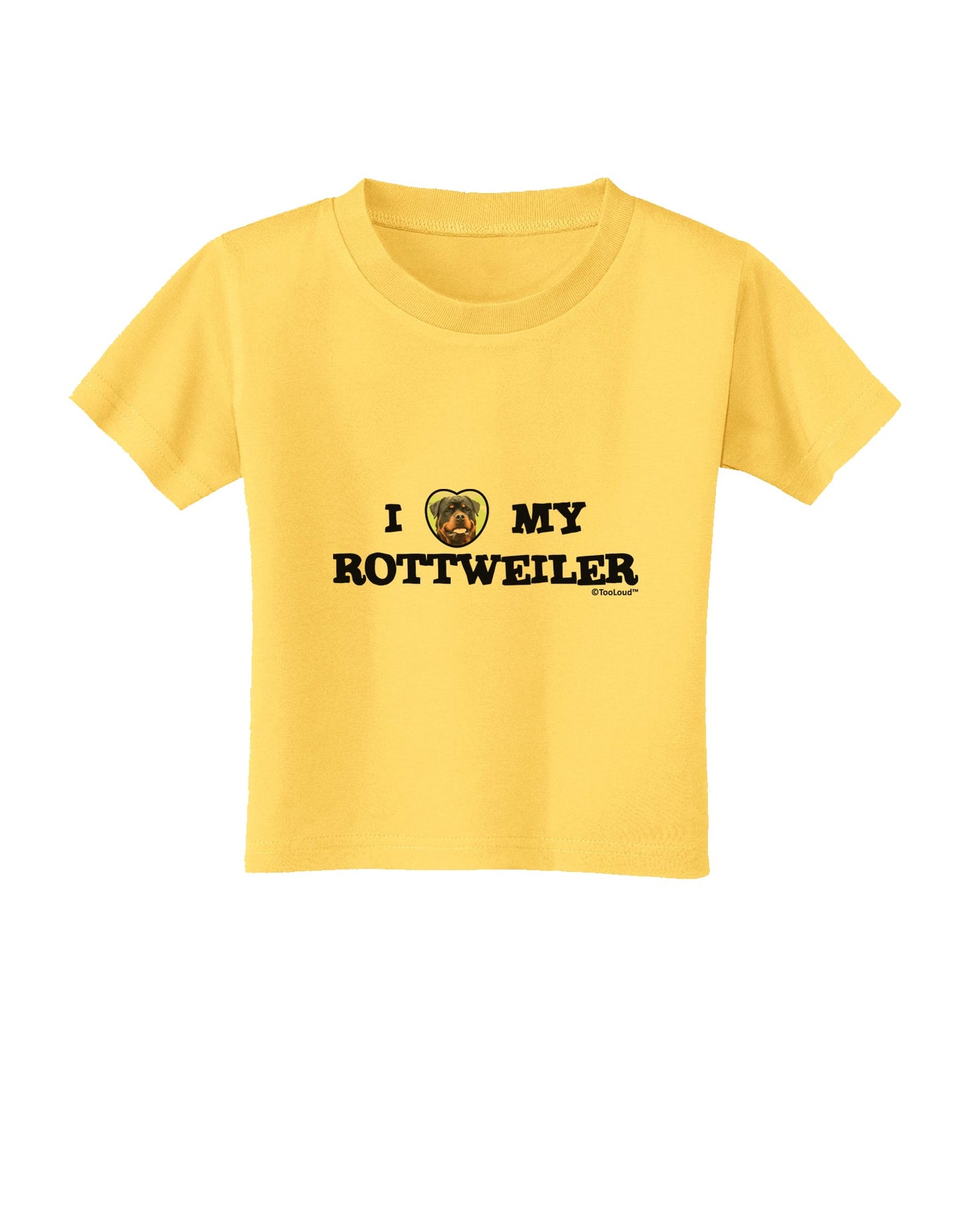 I Heart My Rottweiler Toddler T-Shirt by TooLoud-Toddler T-Shirt-TooLoud-Yellow-2T-Davson Sales