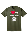 I Heart My Shih Tzu Adult Dark T-Shirt by TooLoud-Mens T-Shirt-TooLoud-Military-Green-Small-Davson Sales