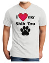 I Heart My Shih Tzu Adult V-Neck T-shirt by TooLoud-Mens V-Neck T-Shirt-TooLoud-White-Small-Davson Sales