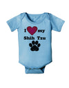 I Heart My Shih Tzu Baby Romper Bodysuit by TooLoud-TooLoud-LightBlue-06-Months-Davson Sales
