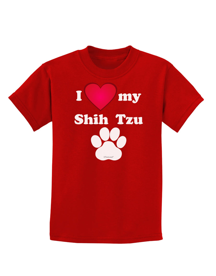 I Heart My Shih Tzu Childrens Dark T-Shirt by TooLoud-Childrens T-Shirt-TooLoud-Black-X-Small-Davson Sales