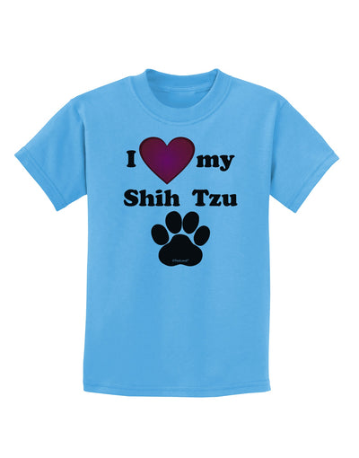 I Heart My Shih Tzu Childrens T-Shirt by TooLoud-TooLoud-Aquatic-Blue-X-Small-Davson Sales