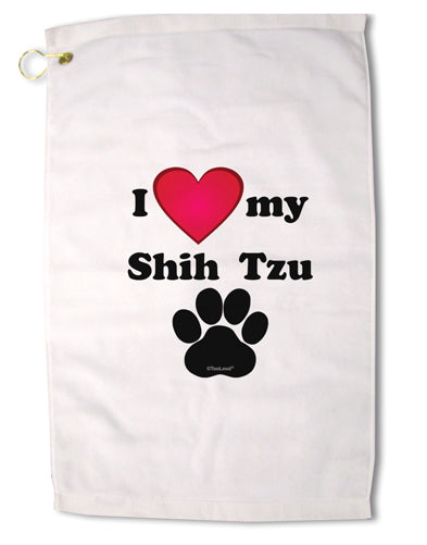 I Heart My Shih Tzu Premium Cotton Golf Towel - 16 x 25 inch by TooLoud-Golf Towel-TooLoud-16x25"-Davson Sales