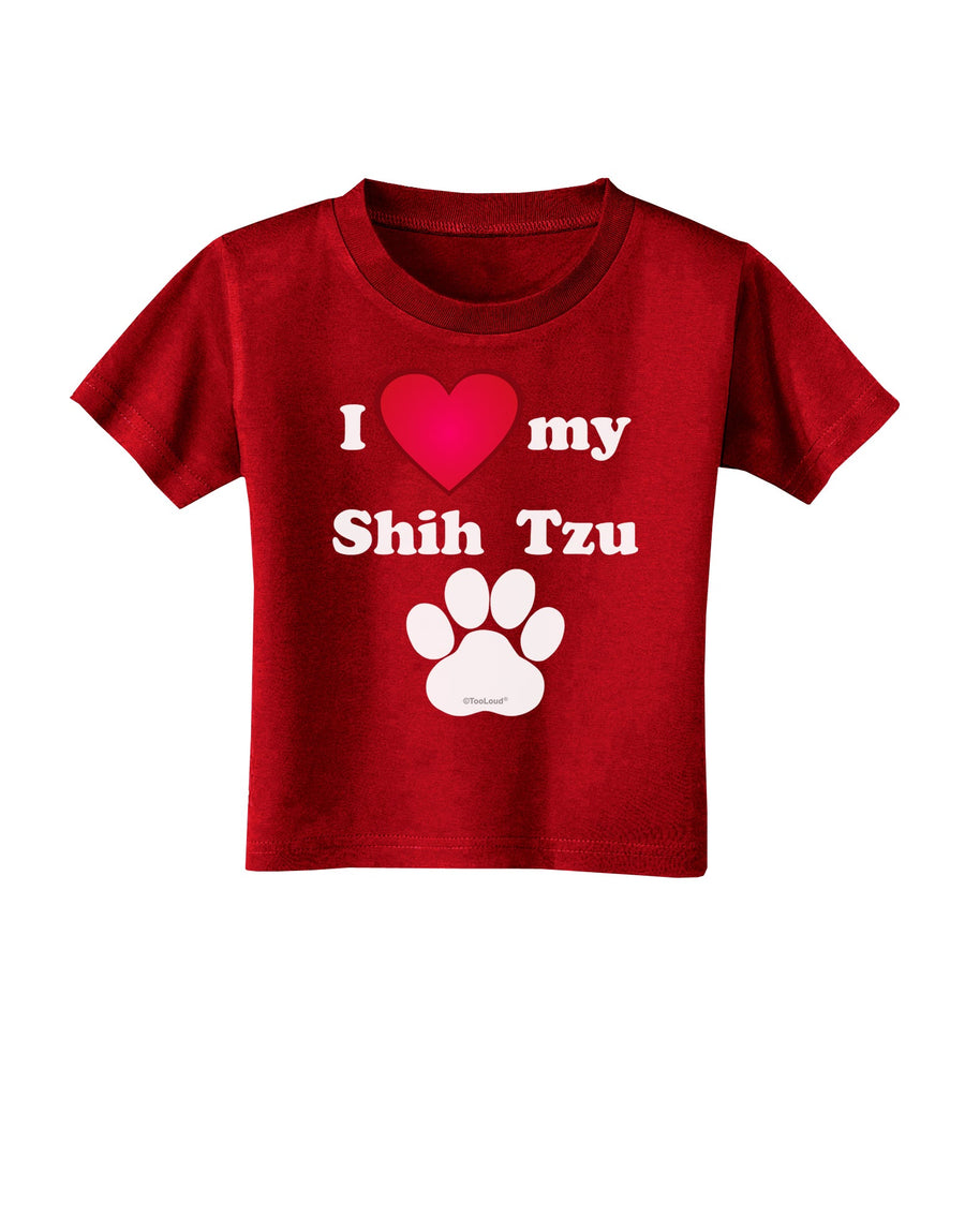I Heart My Shih Tzu Toddler T-Shirt Dark by TooLoud-Toddler T-Shirt-TooLoud-Black-2T-Davson Sales