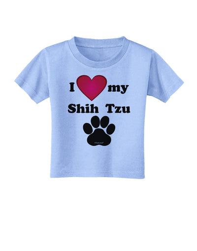 I Heart My Shih Tzu Toddler T-Shirt by TooLoud-Toddler T-Shirt-TooLoud-Aquatic-Blue-2T-Davson Sales