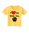 I Heart My Shih Tzu Toddler T-Shirt by TooLoud-Toddler T-Shirt-TooLoud-Yellow-2T-Davson Sales