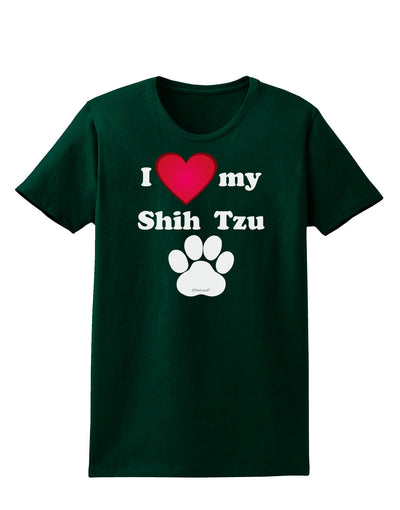 I Heart My Shih Tzu Womens Dark T-Shirt by TooLoud-TooLoud-Forest-Green-Small-Davson Sales