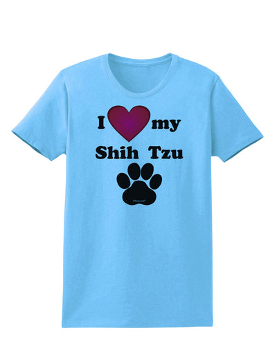 I Heart My Shih Tzu Womens T-Shirt by TooLoud-TooLoud-Aquatic-Blue-X-Small-Davson Sales