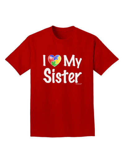 I Heart My Sister - Autism Awareness Adult Dark T-Shirt by TooLoud-Mens T-Shirt-TooLoud-Red-Small-Davson Sales