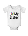 I Heart My Sister - Autism Awareness Baby Romper Bodysuit by TooLoud-Baby Romper-TooLoud-White-06-Months-Davson Sales