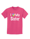 I Heart My Sister - Autism Awareness Childrens Dark T-Shirt by TooLoud-Childrens T-Shirt-TooLoud-Sangria-X-Small-Davson Sales