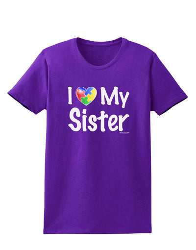 I Heart My Sister - Autism Awareness Womens Dark T-Shirt by TooLoud-Womens T-Shirt-TooLoud-Purple-X-Small-Davson Sales