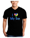 I Heart My Son - Autism Awareness Adult Dark V-Neck T-Shirt by TooLoud-Mens V-Neck T-Shirt-TooLoud-Black-Small-Davson Sales