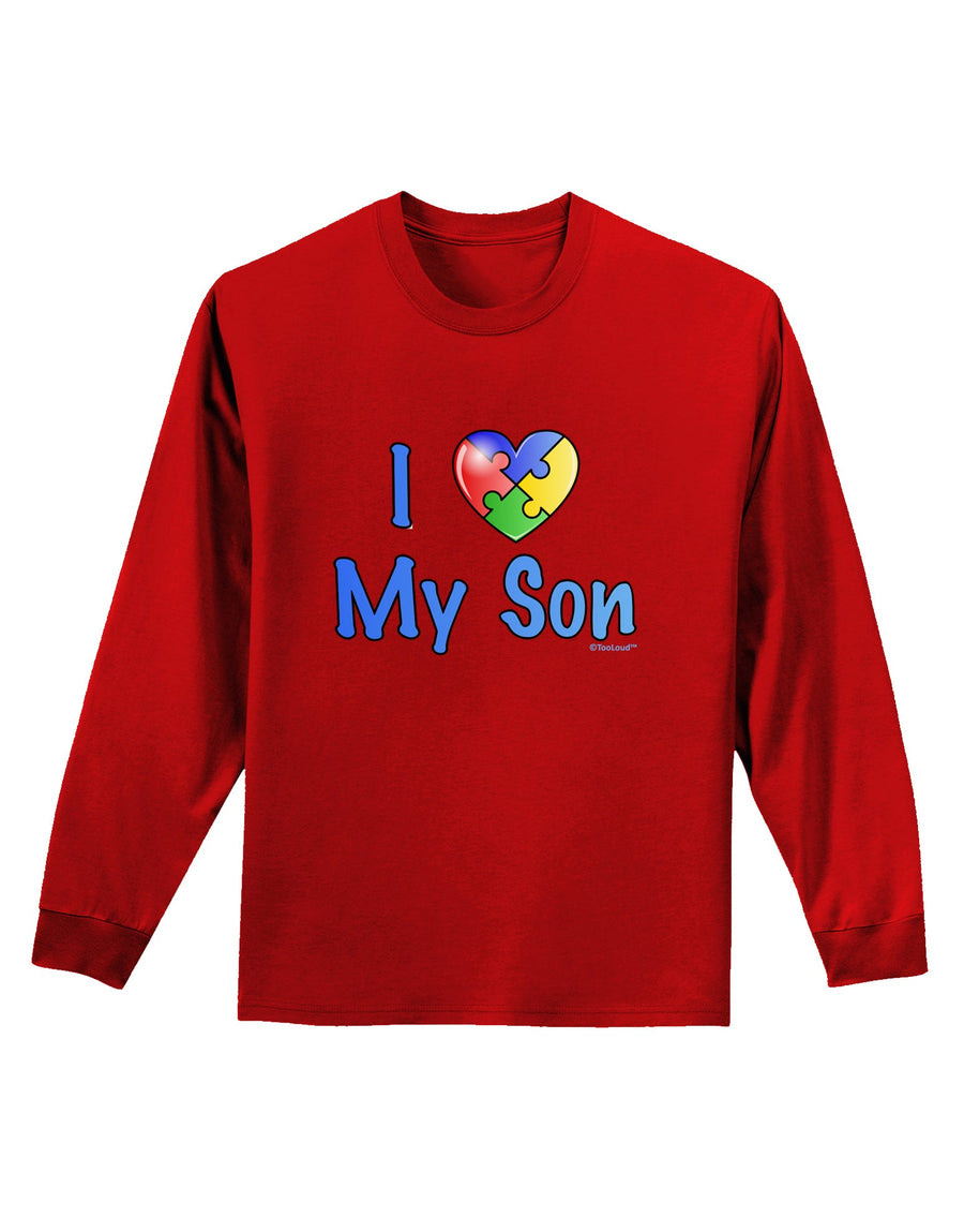 I Heart My Son - Autism Awareness Adult Long Sleeve Dark T-Shirt by TooLoud-TooLoud-Black-Small-Davson Sales