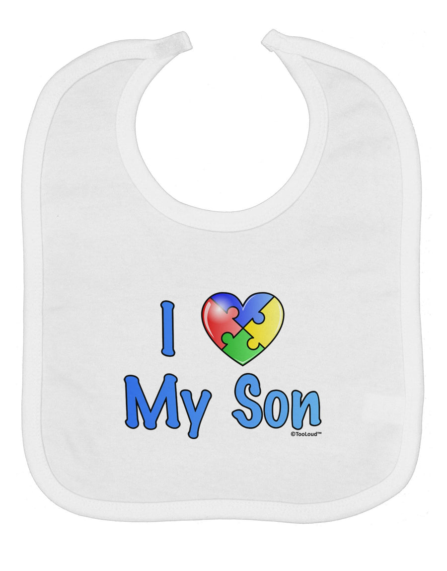 I Heart My Son - Autism Awareness Baby Bib by TooLoud