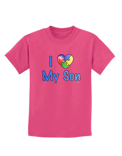 I Heart My Son - Autism Awareness Childrens Dark T-Shirt by TooLoud-Childrens T-Shirt-TooLoud-Sangria-X-Small-Davson Sales