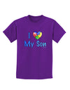 I Heart My Son - Autism Awareness Childrens Dark T-Shirt by TooLoud-Childrens T-Shirt-TooLoud-Purple-X-Small-Davson Sales