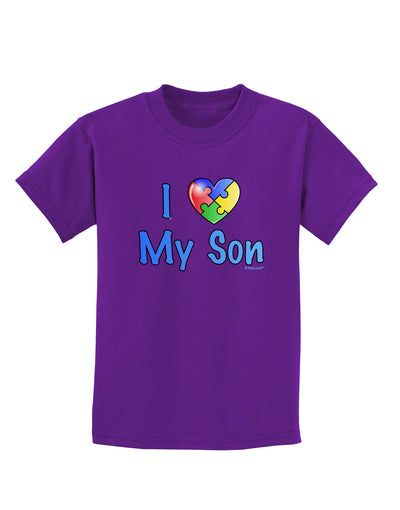 I Heart My Son - Autism Awareness Childrens Dark T-Shirt by TooLoud-Childrens T-Shirt-TooLoud-Purple-X-Small-Davson Sales