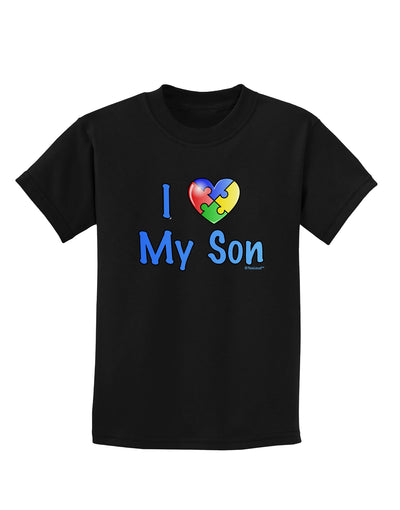 I Heart My Son - Autism Awareness Childrens Dark T-Shirt by TooLoud-Childrens T-Shirt-TooLoud-Black-X-Small-Davson Sales