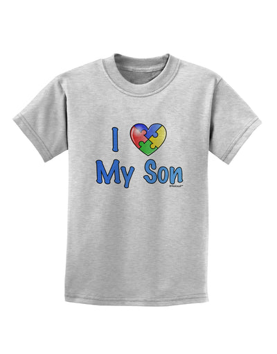 I Heart My Son - Autism Awareness Childrens T-Shirt by TooLoud-Childrens T-Shirt-TooLoud-AshGray-X-Small-Davson Sales