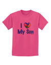 I Heart My Son - Autism Awareness Childrens T-Shirt by TooLoud-Childrens T-Shirt-TooLoud-Sangria-X-Small-Davson Sales