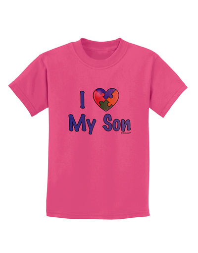 I Heart My Son - Autism Awareness Childrens T-Shirt by TooLoud-Childrens T-Shirt-TooLoud-Sangria-X-Small-Davson Sales