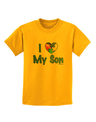 I Heart My Son - Autism Awareness Childrens T-Shirt by TooLoud-Childrens T-Shirt-TooLoud-Gold-X-Small-Davson Sales