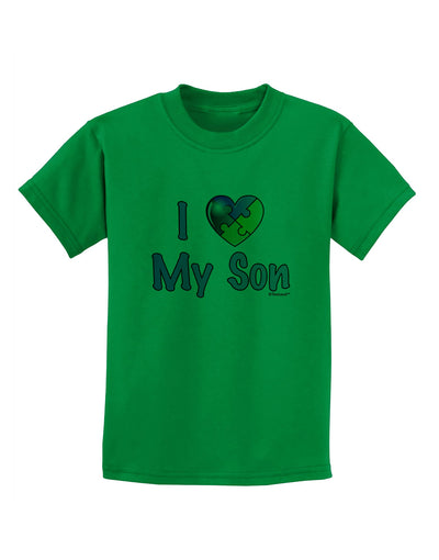 I Heart My Son - Autism Awareness Childrens T-Shirt by TooLoud-Childrens T-Shirt-TooLoud-Kelly-Green-X-Small-Davson Sales