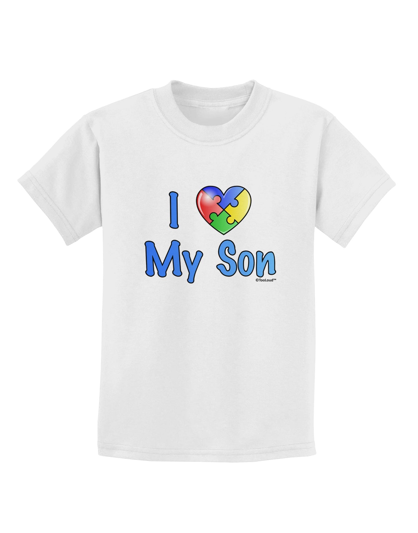 I Heart My Son - Autism Awareness Childrens T-Shirt by TooLoud-Childrens T-Shirt-TooLoud-White-X-Small-Davson Sales