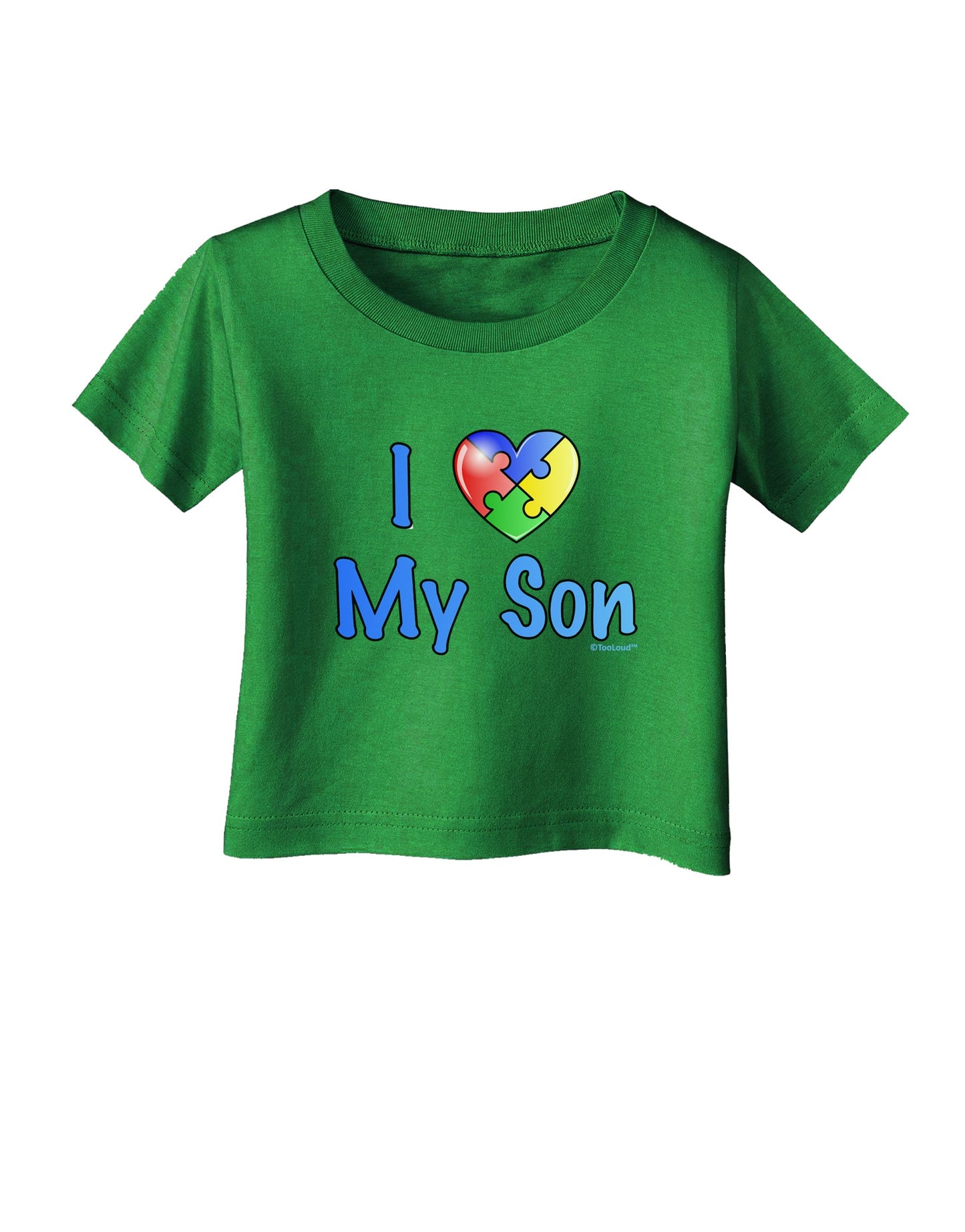 I Heart My Son - Autism Awareness Infant T-Shirt Dark by TooLoud-Infant T-Shirt-TooLoud-Clover-Green-06-Months-Davson Sales
