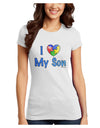 I Heart My Son - Autism Awareness Juniors T-Shirt by TooLoud-Womens Juniors T-Shirt-TooLoud-White-Juniors Fitted X-Small-Davson Sales