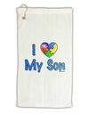 I Heart My Son - Autism Awareness Micro Terry Gromet Golf Towel 16 x 25 inch by TooLoud-Golf Towel-TooLoud-White-Davson Sales