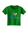 I Heart My Son - Autism Awareness Toddler T-Shirt Dark by TooLoud-Toddler T-Shirt-TooLoud-Clover-Green-2T-Davson Sales