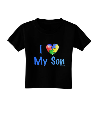 I Heart My Son - Autism Awareness Toddler T-Shirt Dark by TooLoud-Toddler T-Shirt-TooLoud-Black-2T-Davson Sales