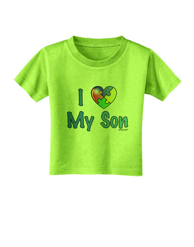 I Heart My Son - Autism Awareness Toddler T-Shirt by TooLoud-Toddler T-Shirt-TooLoud-Lime-Green-2T-Davson Sales