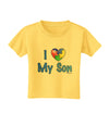 I Heart My Son - Autism Awareness Toddler T-Shirt by TooLoud-Toddler T-Shirt-TooLoud-Yellow-2T-Davson Sales