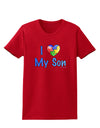 I Heart My Son - Autism Awareness Womens Dark T-Shirt by TooLoud-Womens T-Shirt-TooLoud-Red-X-Small-Davson Sales