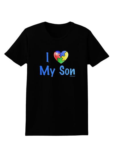 I Heart My Son - Autism Awareness Womens Dark T-Shirt by TooLoud-Womens T-Shirt-TooLoud-Black-X-Small-Davson Sales