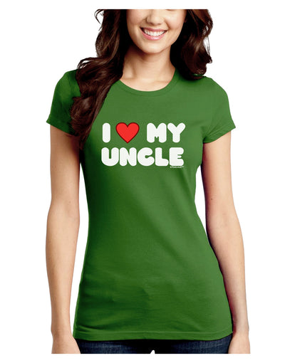 I Heart My Uncle Juniors Crew Dark T-Shirt by TooLoud-T-Shirts Juniors Tops-TooLoud-Kiwi-Green-Juniors Fitted X-Small-Davson Sales