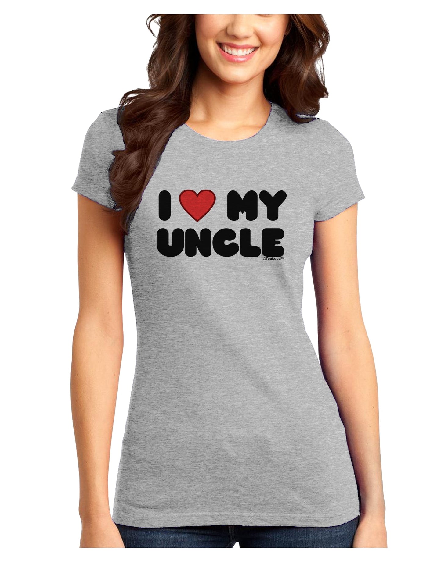 I Heart My Uncle Juniors T-Shirt by TooLoud-Womens Juniors T-Shirt-TooLoud-Ash-Gray-Juniors Fitted X-Small-Davson Sales