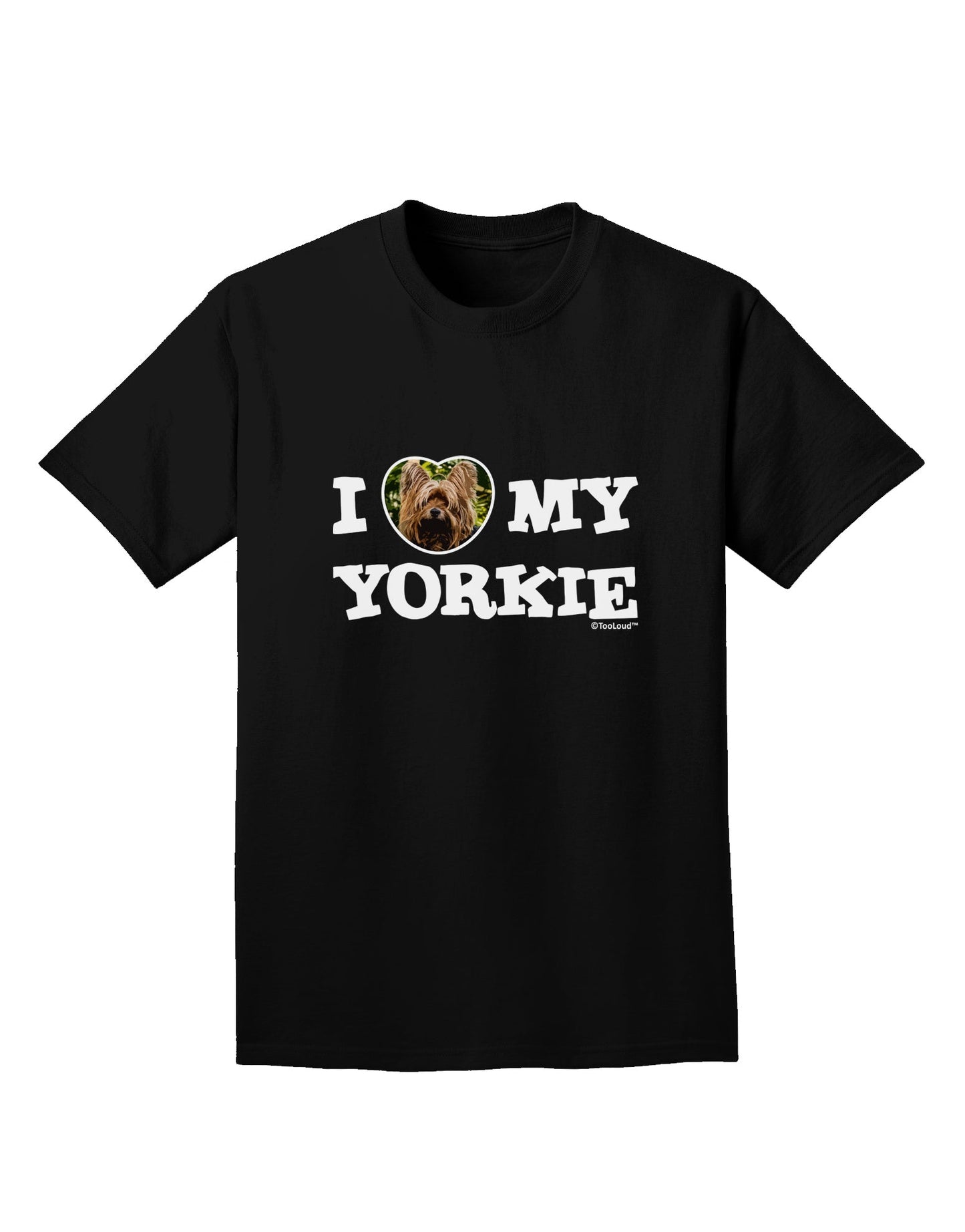 I Heart My Yorkie Adult Dark T-Shirt by TooLoud-Mens T-Shirt-TooLoud-Black-Small-Davson Sales
