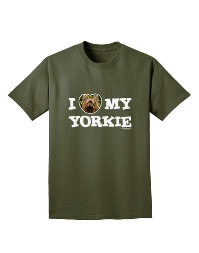 I Heart My Yorkie Adult Dark T-Shirt by TooLoud-Mens T-Shirt-TooLoud-Military-Green-Small-Davson Sales